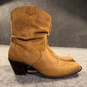 Durango Crush Boots Womens 9M Brown Leather Western Slouch Mid Calf RD8441